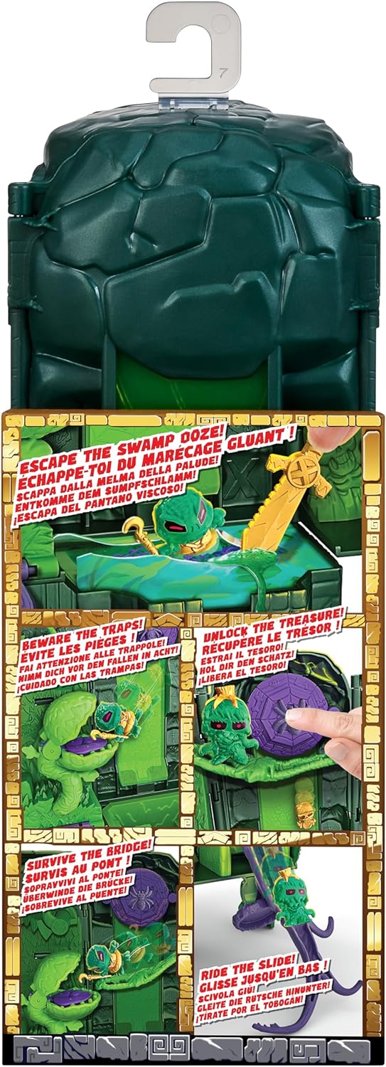Treasure X Lost Lands Skull Island Swamp Tower Micro Playset, 15 Levels of Adventure, Survive the Traps And Discover 2 Micro Sized Action Figures, Will You Find Real Gold Dipped Treasure?