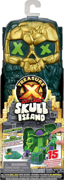 Treasure X Lost Lands Skull Island Swamp Tower Micro Playset, 15 Levels of Adventure, Survive the Traps And Discover 2 Micro Sized Action Figures, Will You Find Real Gold Dipped Treasure?