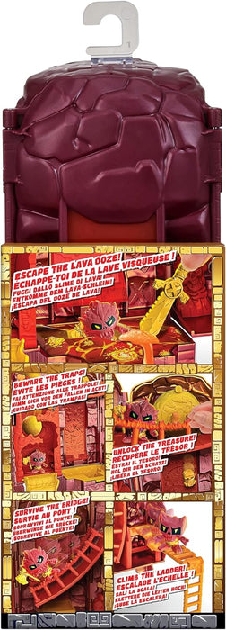 Treasure X Lost Lands Skull Island Lava Tower Micro Playset, 15 Levels of Adventure, Survive the Traps And Discover 2 Micro Sized Action Figures, Will You Find Real Gold Dipped Treasure?