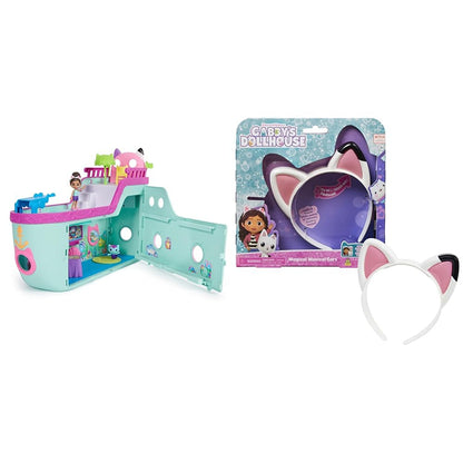 Gabby's Dollhouse, Gabby Cat Friend Ship, Cruise Ship Toy with 2 Toy Figures & Carlita Purr-ific Play Room with Carlita Toy Car, Accessories, Furniture and Dollhouse Deliveries
