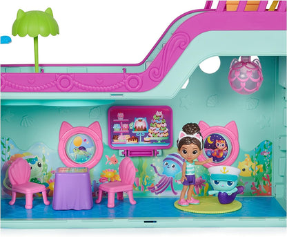 Gabby's Dollhouse, Gabby Cat Friend Ship, Cruise Ship Toy with 2 Toy Figures & Carlita Purr-ific Play Room with Carlita Toy Car, Accessories, Furniture and Dollhouse Deliveries