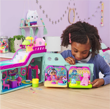 Gabby's Dollhouse, Gabby Cat Friend Ship, Cruise Ship Toy with 2 Toy Figures & Carlita Purr-ific Play Room with Carlita Toy Car, Accessories, Furniture and Dollhouse Deliveries
