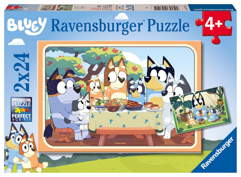 Ravensburger Bluey Jigsaw Puzzles for Kids Age 3 Years Up - 2x 24 Pieces - Gifts for Toddlers, Black