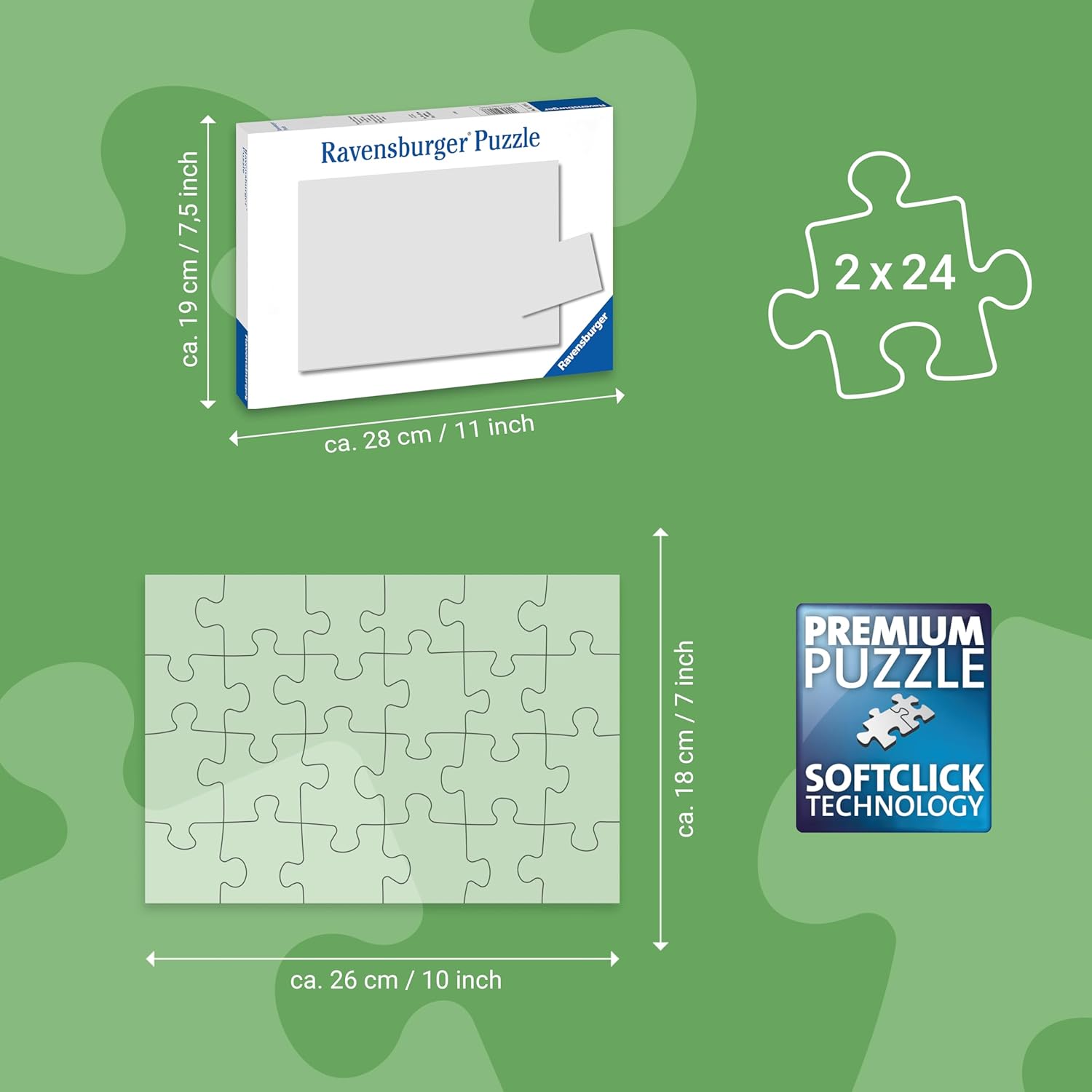 Ravensburger Bluey Jigsaw Puzzles for Kids Age 3 Years Up - 2x 24 Pieces - Gifts for Toddlers, Black