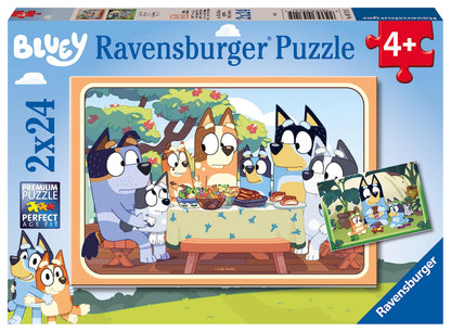 Ravensburger Bluey Jigsaw Puzzles for Kids Age 3 Years Up - 2x 24 Pieces - Gifts for Toddlers, Black