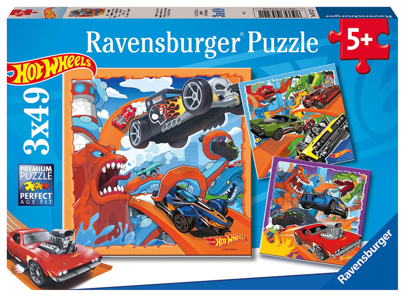 Ravensburger 5722 Hot Wheels 3X 49 Piece Jigsaw Puzzles for Kids Age 5 Years Up