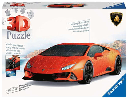 Ravensburger - Puzzle 3D Adultos Lamborghini Huracán EVO Rojo | Maquetas para Construir Adultos Coches 156 Piezas | Maquetas de Coches Deportivos | Maquetas Coche para Montar