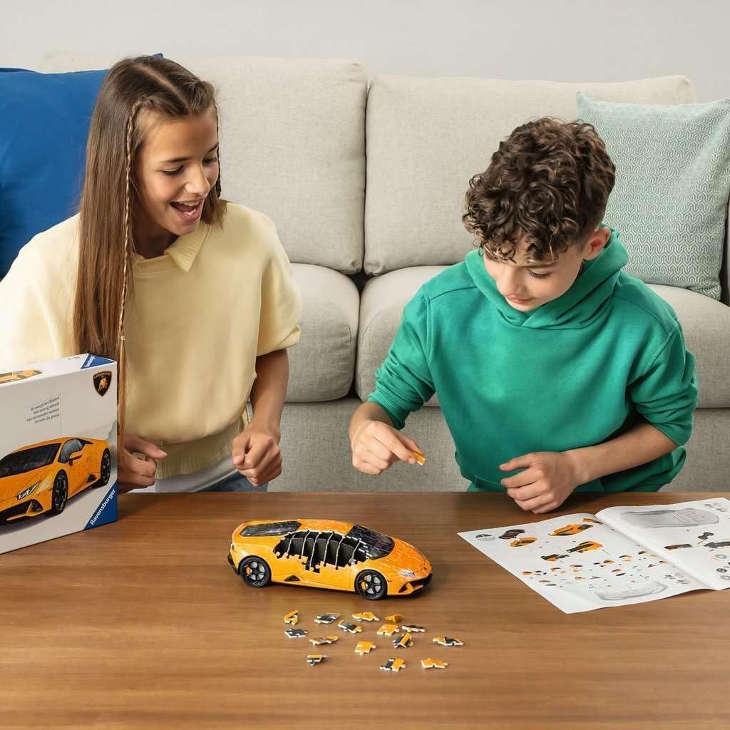 Ravensburger - Puzzle 3D Adultos Lamborghini Huracán EVO Rojo | Maquetas para Construir Adultos Coches 156 Piezas | Maquetas de Coches Deportivos | Maquetas Coche para Montar