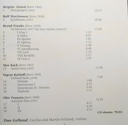 Violin Duos: Volume 3 Duo Gelland