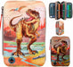 Dino World Triple Pencil Case LED Khaki Brown (412381