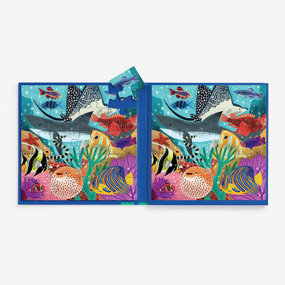 Mudpuppy Depth of The Seas – Magnetic Puzzle Set with Travel Friendly Tri-Fold Portfolio for Children Ages 4 and Up