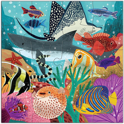 Mudpuppy Depth of The Seas – Magnetic Puzzle Set with Travel Friendly Tri-Fold Portfolio for Children Ages 4 and Up