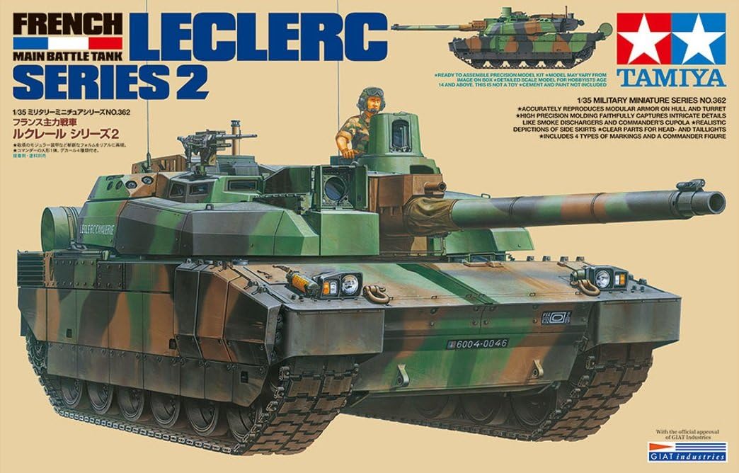 TAMIYA TAM35362 35362-1:35 French KPz Leclerc Series 2 Model Building Plastic Kit, Unvarnished