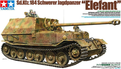 Tamiya- German SDKFZ184 Elefant 1/35 Kits de construcción de Modelos de vehículos terrestres milit, Color Beige (35325-000