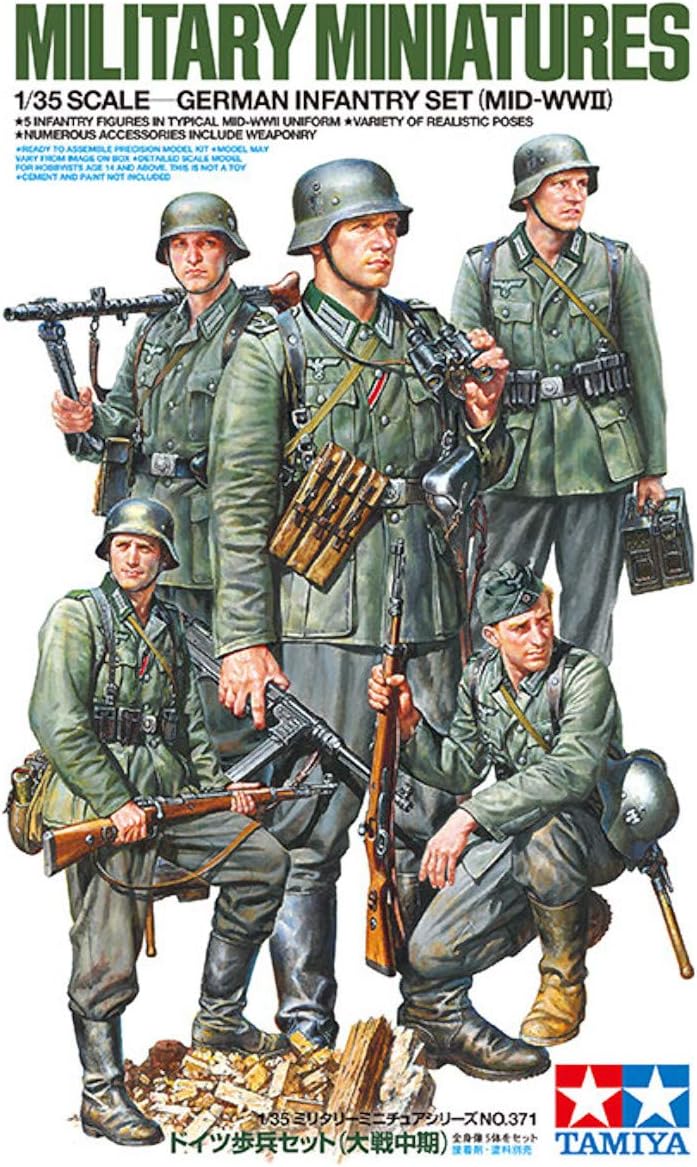 Tamiya- Fig-Set DT 1941/42 (5) Militär Juego de infantería Alemana (Mediados de la Segunda Guerra Mundial) 1:35 Kit de Modelo de plástico 35371, Multicolor, Small (35371-000