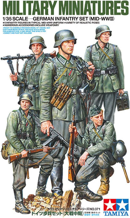 Tamiya- Fig-Set DT 1941/42 (5) Militär Juego de infantería Alemana (Mediados de la Segunda Guerra Mundial) 1:35 Kit de Modelo de plástico 35371, Multicolor, Small (35371-000