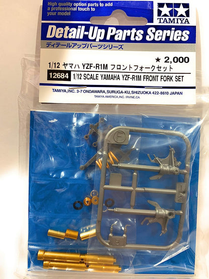 Tamiya Anime 12684-Juego de Horquillas para Yamaha YZF-R1M 14133 (1:12, plástico), Color Plateado (12684-000