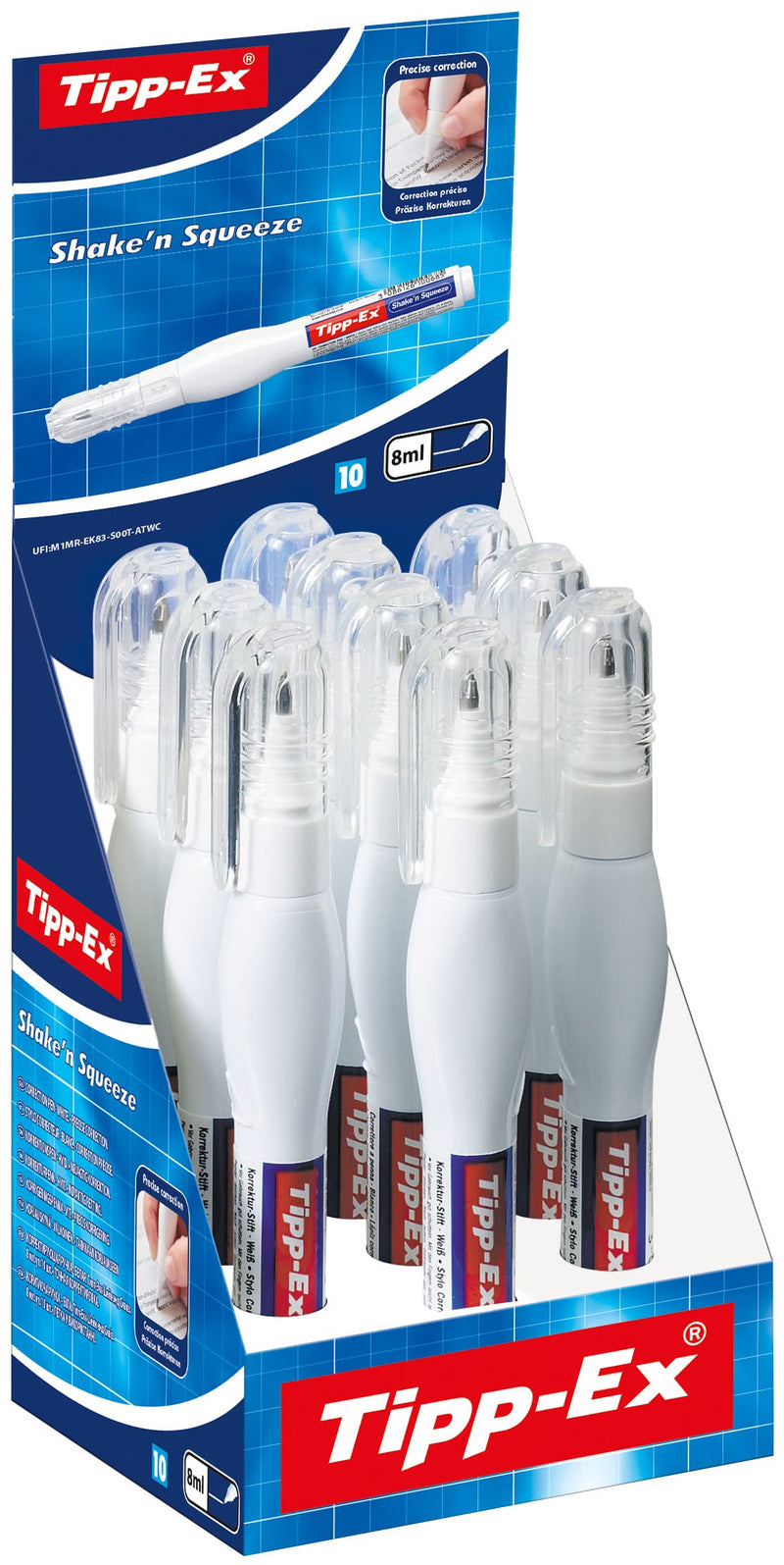 Tipp-Ex Shake'n Squeeze Correction Pens – 8 ml, Box of 10