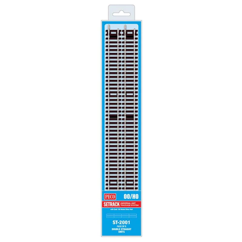 Peco Oo/Ho Setrack Pack Of 8 Double Straight, 335Mm (133/16 In) Long