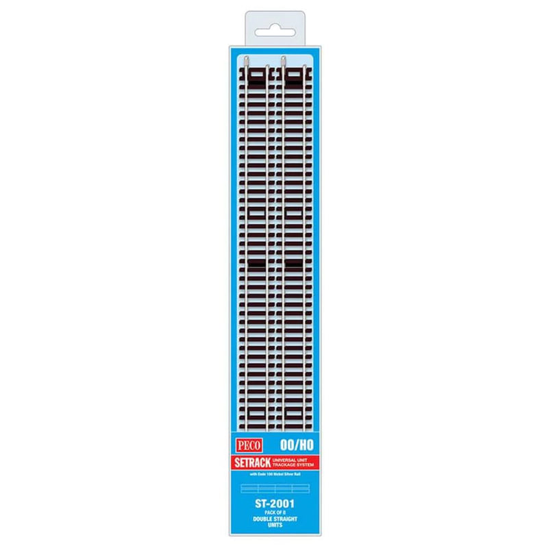 Peco Oo/Ho Setrack Pack Of 8 Double Straight, 335Mm (133/16 In) Long