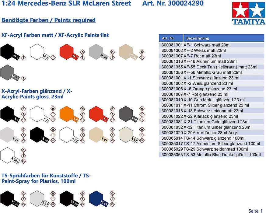 Tamiya 300024290 - 1:24 scale Mercedes-Benz SLR McLaren Street model