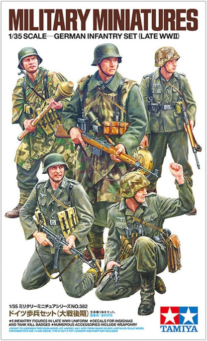 TAMIYA 35382 1:35 Fig-Set Dt. Infantry 1943-45 (5) - Model Kit, Plastic Assembly Kit, Detailed Replica, Unpainted
