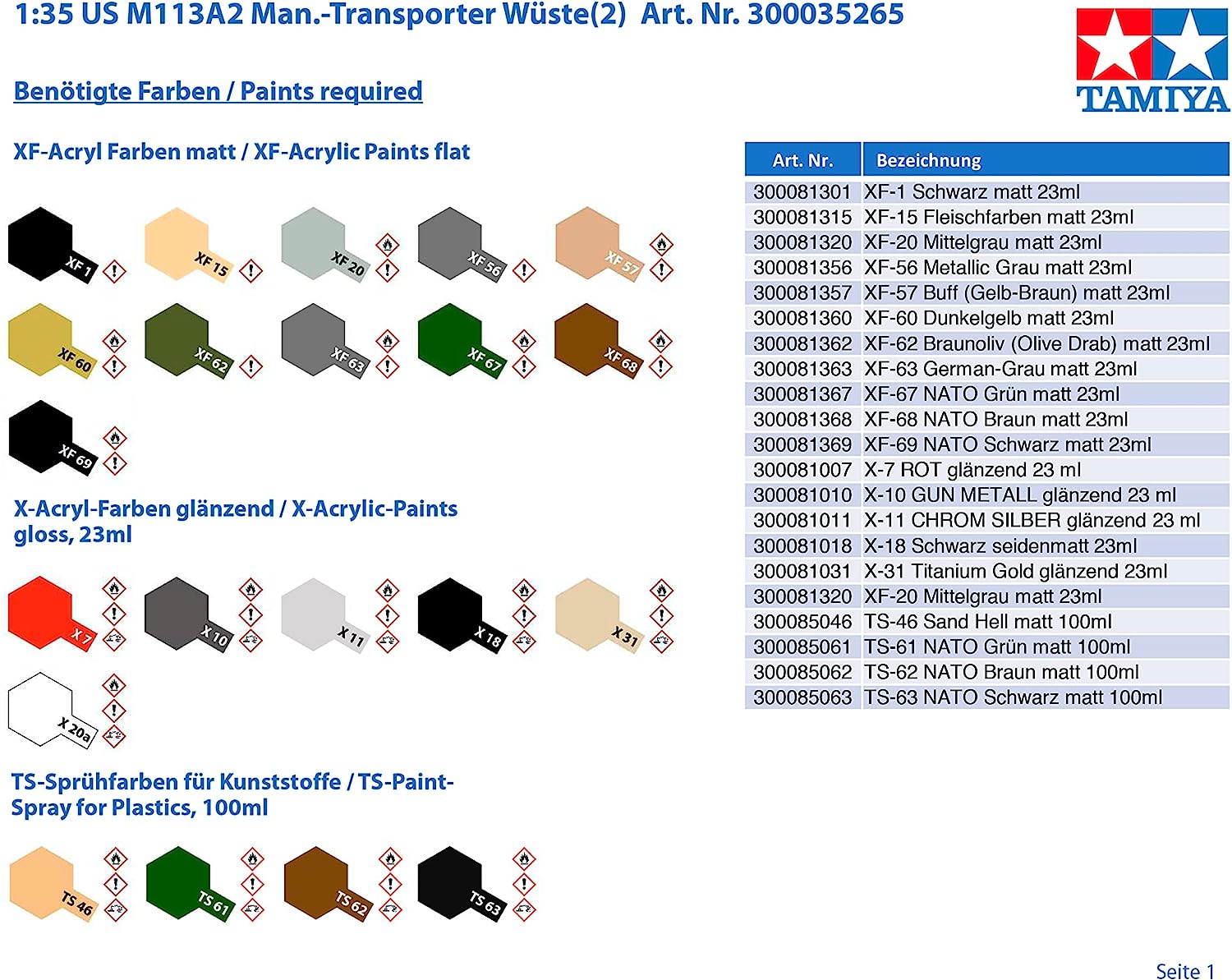 Tamiya 300035265 – 1: 35 US M113 A2 Man Transporter Desert (2