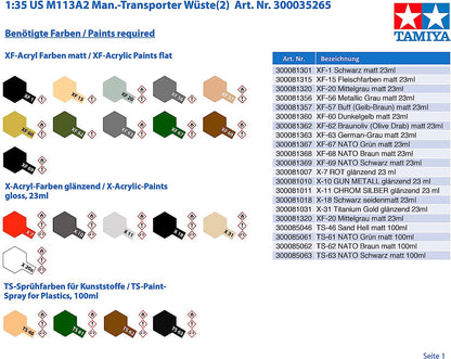 Tamiya 300035265 – 1: 35 US M113 A2 Man Transporter Desert (2