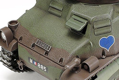 TAMIYA 300035344-Tanque Mediano francés SOMUA S35 1:35, réplica Fiel, plástico, Manualidades, Kit de Modelo, Montaje, sin Pintar, Color Verde (35344-000