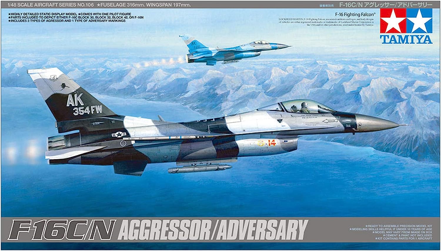 Hisinsa-[' F-16C/N' (-) (-) Kit Modelo, Color, Azul Marino, Rojo, Small (Tamiya 61106