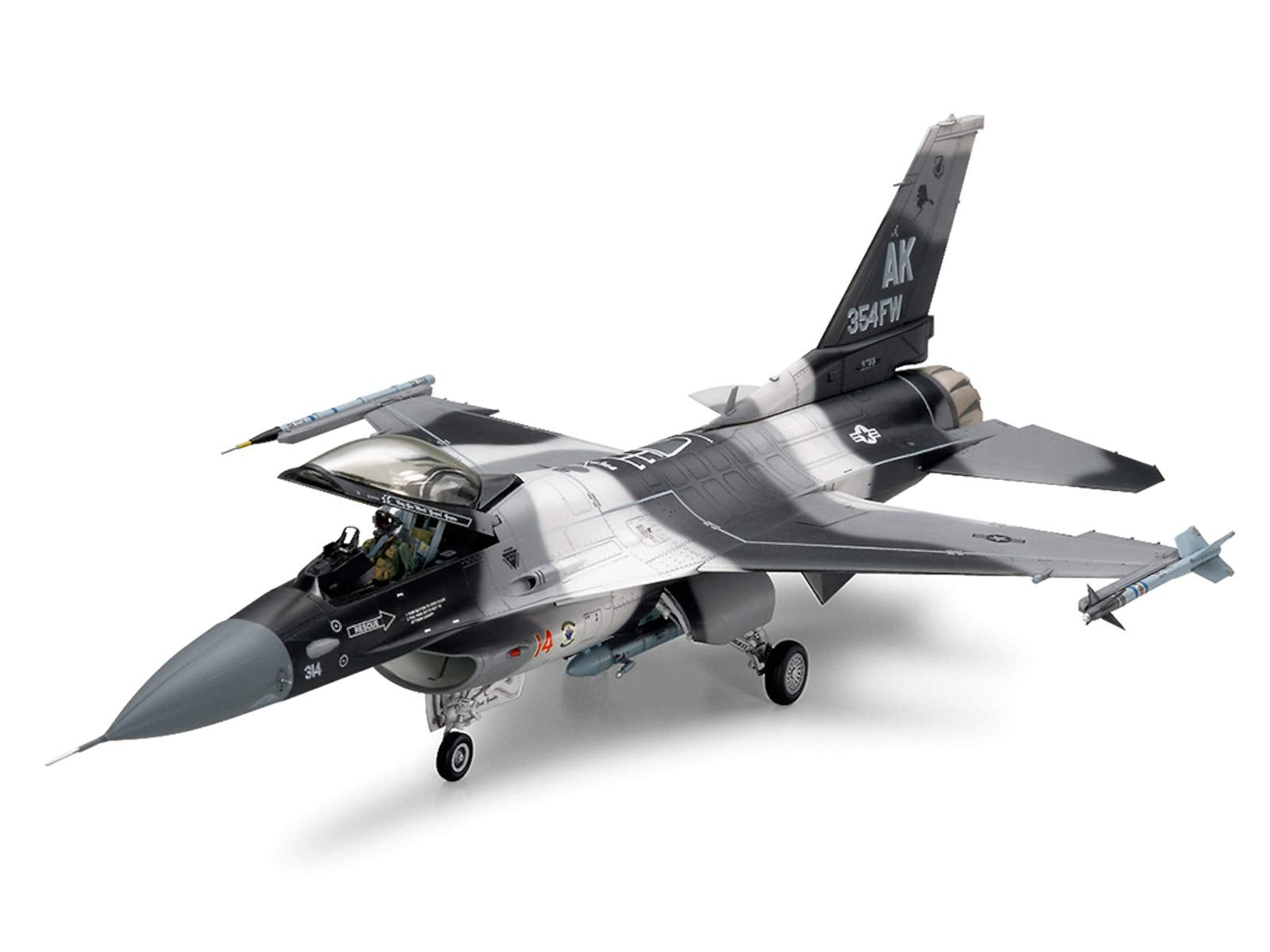 Hisinsa-[' F-16C/N' (-) (-) Kit Modelo, Color, Azul Marino, Rojo, Small (Tamiya 61106