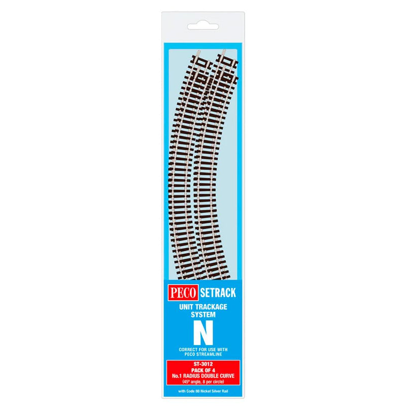 Peco ST-3012 Setrack Double Standard Curve Track Radius 1 228mm (4