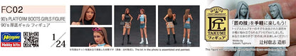 Hasegawa HFC02 1:24 90's Platform Boots Girls Figure-Two Kits in One Box, Multi