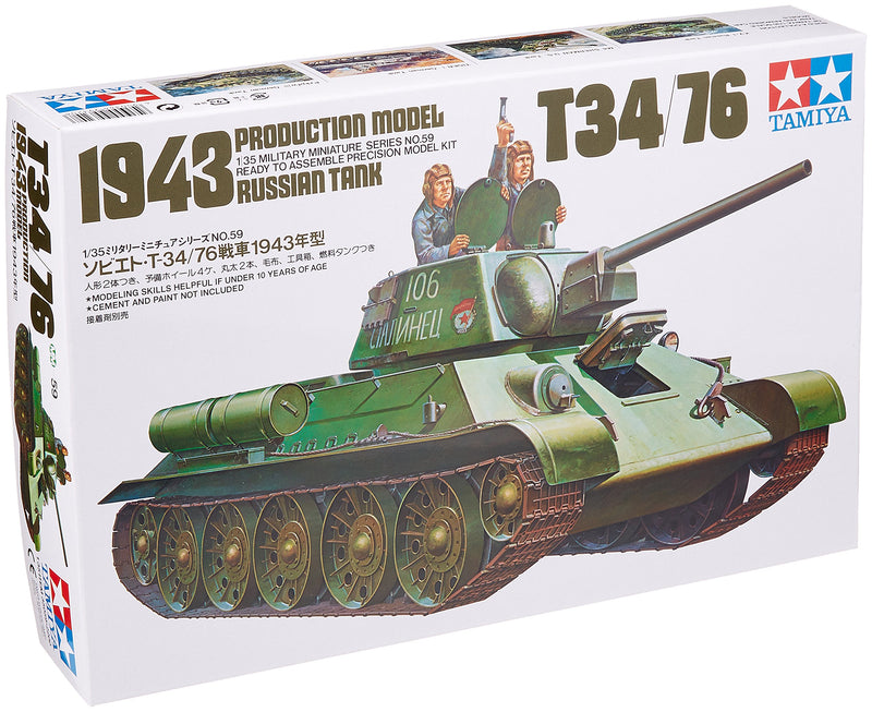 Tamiya TAM35059 35059 T34/76 1943 Russian Tank 1:35 Military Model Kit