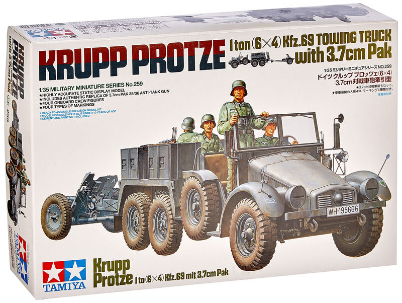 Tamiya 300035259 1:35 WWII German Krupp Protze with PAK (4), 37 mm