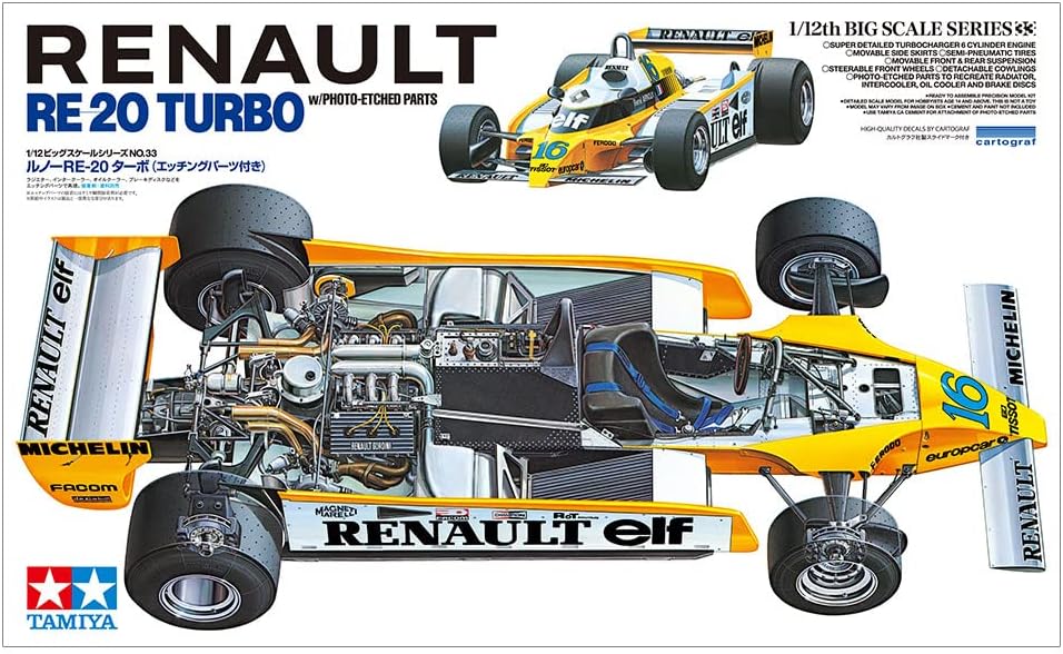 Tamiya 12033 1:12 Renault RE-20 m Photo Etching-Faithful Replica Building Plastic Craft Hobby Gluing Model Kit Assembly Unpainted, Multicoloured