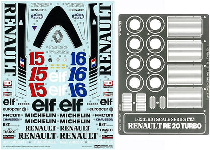 Tamiya 12033 1:12 Renault RE-20 m Photo Etching-Faithful Replica Building Plastic Craft Hobby Gluing Model Kit Assembly Unpainted, Multicoloured