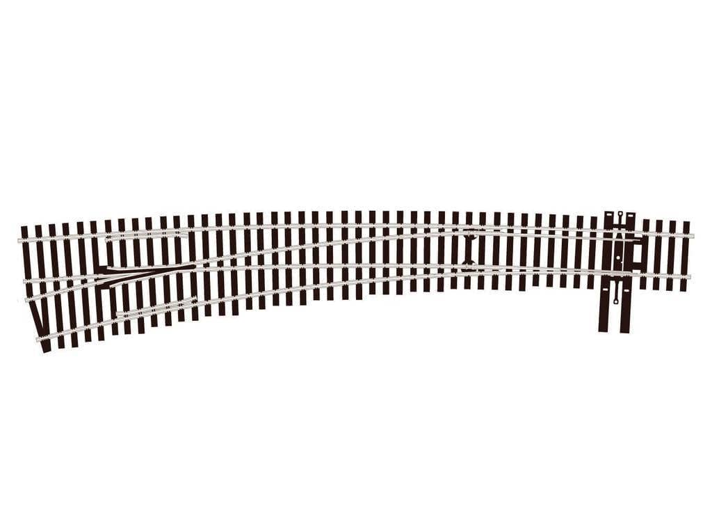 Peco SL-8377 83 Line Code 83 No.7 Left Hand Curved Turnout Insulfrog