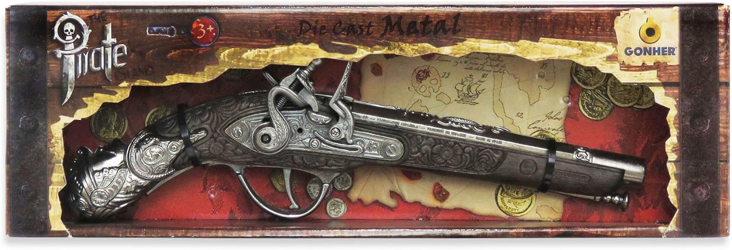 Gonher- Pistola da Pirata, Colore Bianco, One Size, 40/0