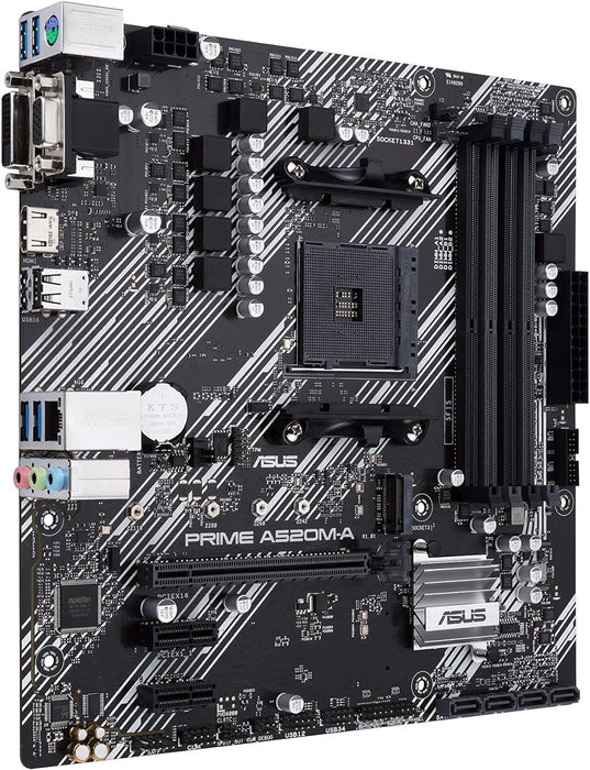 ASUS Prime A520M-A II/CSM Mainboard Sockel AM4 (AMD Ryzen, Micro-ATX, M.2, 1Gbit/s-Ethernet, SATA 6Gbit/s, USB 3.2 Gen 2 Typ-A