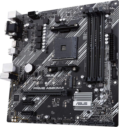 ASUS Prime A520M-A II/CSM Mainboard Sockel AM4 (AMD Ryzen, Micro-ATX, M.2, 1Gbit/s-Ethernet, SATA 6Gbit/s, USB 3.2 Gen 2 Typ-A