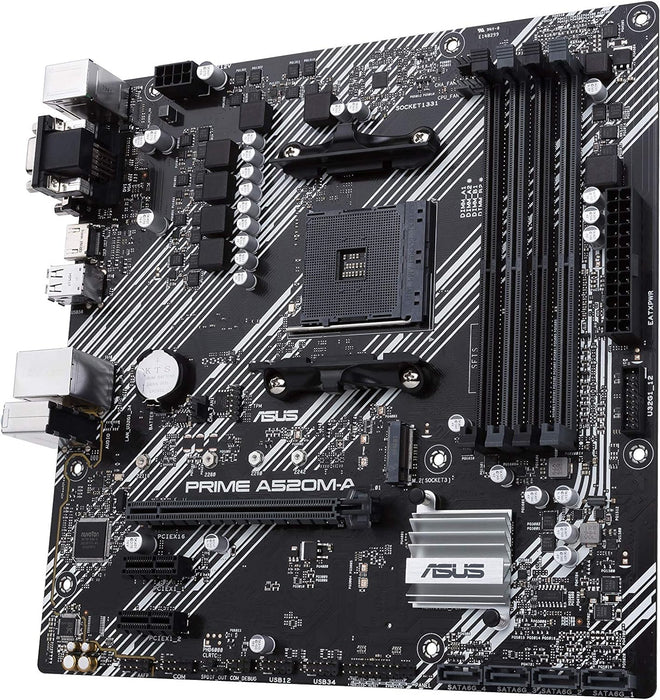 ASUS Prime A520M-A II/CSM Mainboard Sockel AM4 (AMD Ryzen, Micro-ATX, M.2, 1Gbit/s-Ethernet, SATA 6Gbit/s, USB 3.2 Gen 2 Typ-A