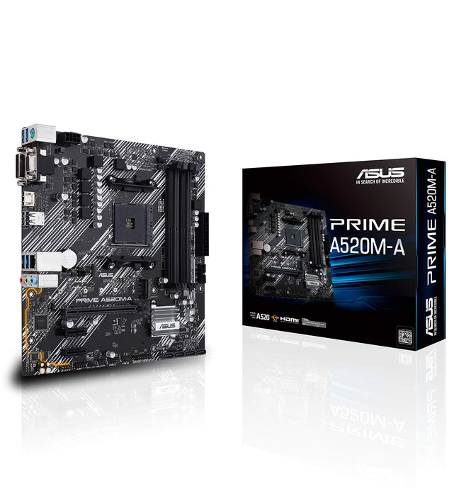 ASUS Prime A520M-A II/CSM Mainboard Sockel AM4 (AMD Ryzen, Micro-ATX, M.2, 1Gbit/s-Ethernet, SATA 6Gbit/s, USB 3.2 Gen 2 Typ-A