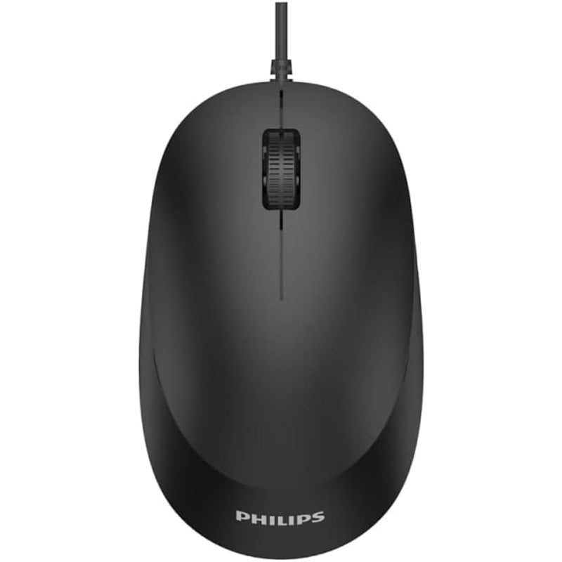 PHILIPS SPK7207B wired mouse - USB 2.0 connection, ergonomic design and 1,200 DPI sensor, quiet clicks, for left and right-handed users, compatible with PC, Mac, laptop, black