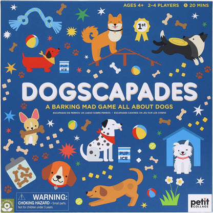 Petit Collage 0810073342620 Dogscapades: A Barking-Mad Board Game All About Dogs