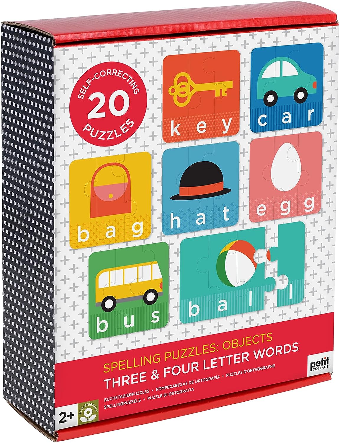 Petit Collage 0810073342644 Spelling Puzzles: Objects: Three & Four Letter Words
