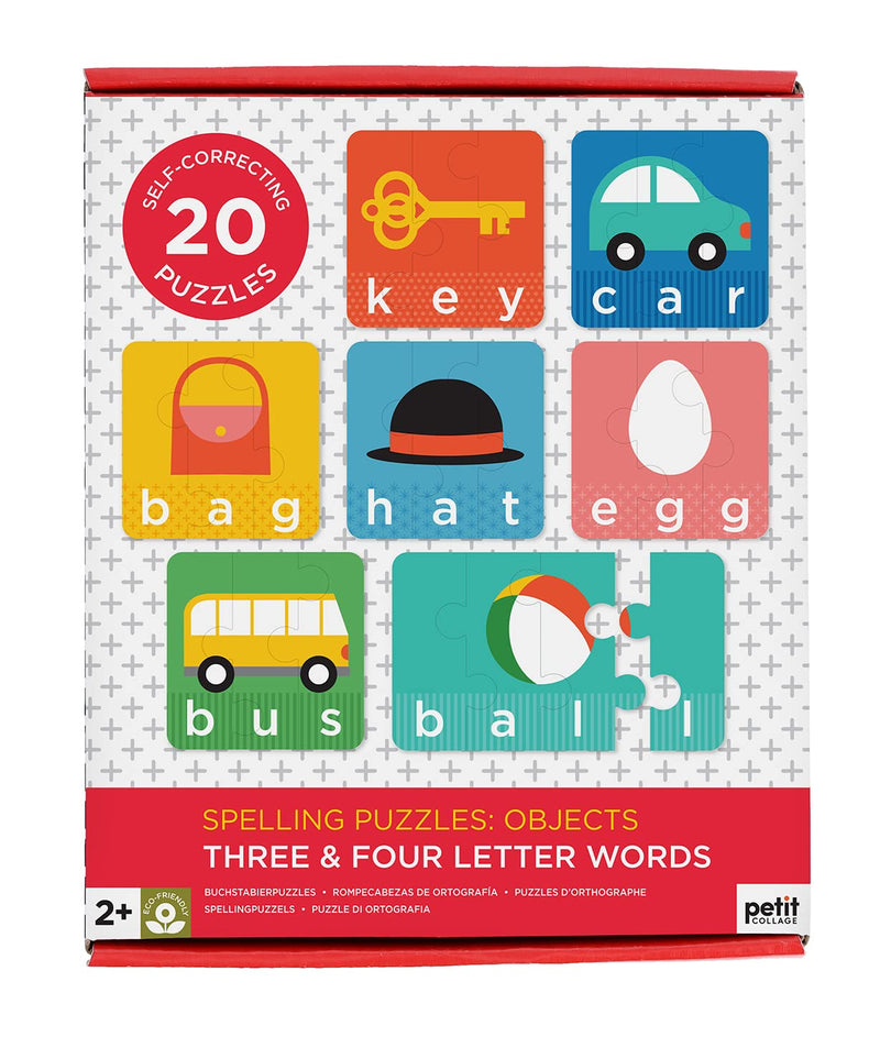 Petit Collage 0810073342644 Spelling Puzzles: Objects: Three & Four Letter Words