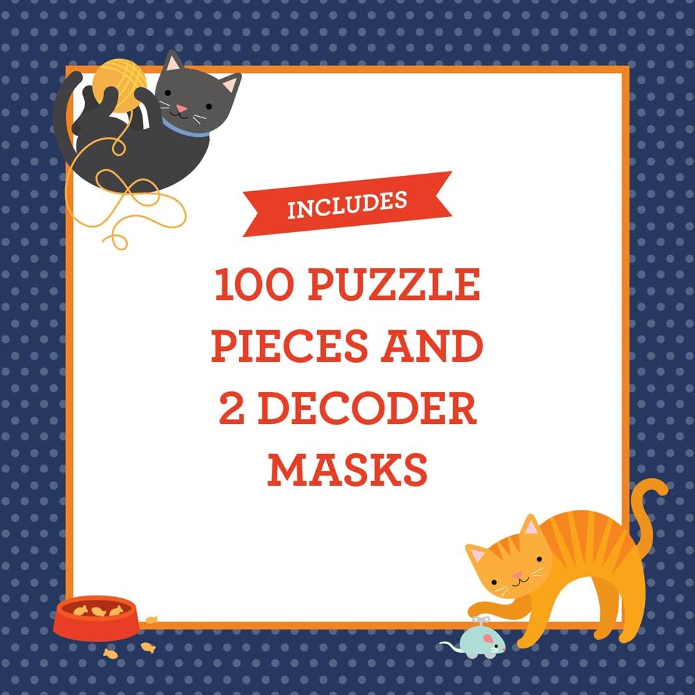 Petit Collage 0810073343016 Catventures Sleepover Decoder Puzzle, Multicoloured, One Size