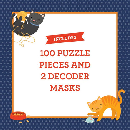 Petit Collage 0810073343016 Catventures Sleepover Decoder Puzzle, Multicoloured, One Size