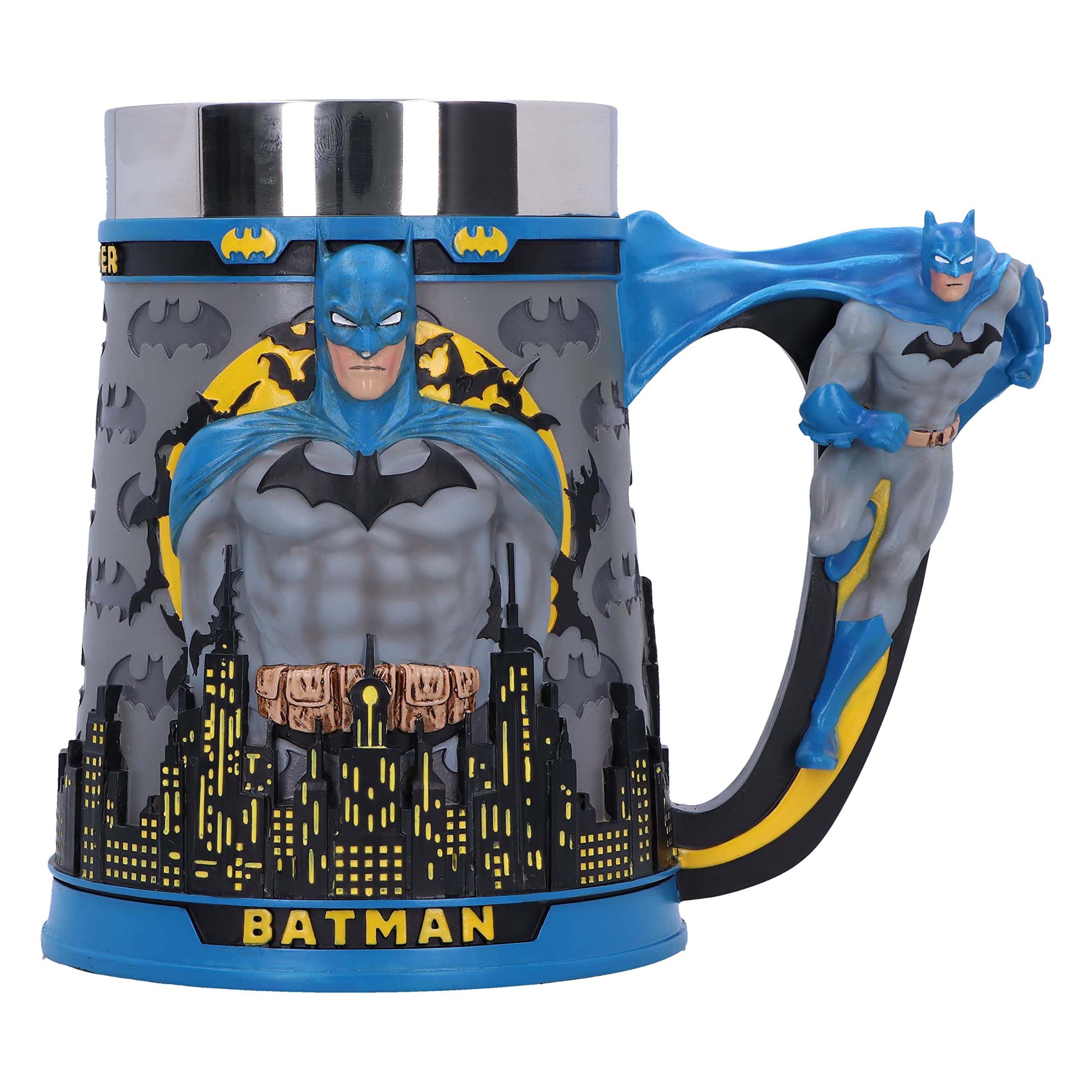 Nemesis Now Batman The Caped Crusader Tankard 15.5cm, Resin, Officially Licensed DC Merchandise, Batman Beer Mug, Cast in The Finest Resin, Expertly Hand-Painted, Removable Insert